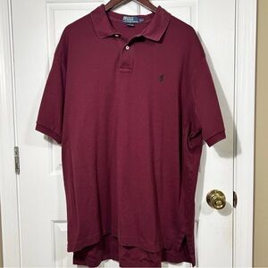 Polo Ralph Lauren Men's XXL Classic Fit Polo Shirt Maroon/Burgundy Green Pony